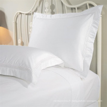 Taies de taie d&#39;oreiller blanche de T180 Percale de coton de 100% - extrémité de fermeture d&#39;enveloppe